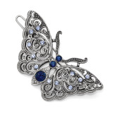 2508 Boutique Jewelry Fashion Blue Crystal Butterfly Hair Barrette Silver-tone by 1928 Jewelry MPN: BF3017