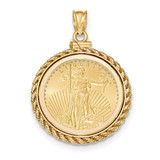 Casted Rope Polished Screw Top 1/4AE Bezel with coin 14k Gold MPN: BA79Y/4AEC Casted Rope Polished Screw Top 1/4AE Bezel with coin 14k Gold MPN: BA79Y/4AEC