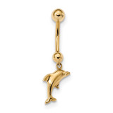 Dolphin Dangle Belly Ring 14k Gold MPN: BD144