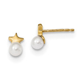 Freshwater Cultured Pearl Star Polished Post Earrings 14k Gold MPN: TE652