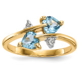 Diamond & Light Swiss Blue Topaz Ring 14k Gold MPN: Y13843BT/A