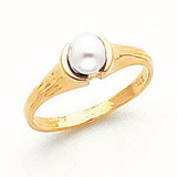 5mm Fresh Water Cultured Pearl Ring 14k Gold MPN: Y1855PL