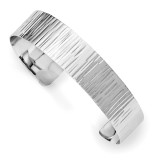 Textured Cuff Bangle Sterling Silver Rhodium-plated Polished MPN: QB1012 Textured Cuff Bangle Sterling Silver Rhodium-plated Polished MPN: QB1012
