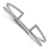 CZ Cuff Bangle Sterling Silver Rhodium-plated MPN: QB1167 CZ Cuff Bangle Sterling Silver Rhodium-plated MPN: QB1167