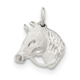 Diamond-cut Horse Pendant Sterling Silver Satin MPN: QC8890, UPC: 191101359859
