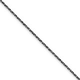 7 Inch Ruthenium-plated 1.7mm Twisted Tight Wheat Chain Sterling Silver MPN: QFC200-7