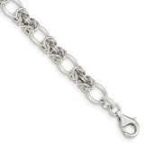 Fancy Link Bracelet 7.75 Inch Sterling Silver Polished MPN: QG3583-7.75