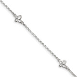 Butterfly with 1 inch Extender Anklet Sterling Silver Polished MPN: QG4201-9