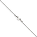 1 inch Extender Butterfly Anklet Sterling Silver Polished MPN: QG4203-9