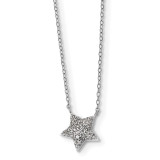 CZ Star with 2 inch Extender Necklace 16 Inch Sterling Silver Rhodium-plated MPN: QG4588-16