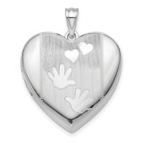 Handprints Ash Holder Heart Locket Sterling Silver Rhodium-plated MPN: QLS870