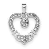 CZ Heart Claddagh Pendant Sterling Silver Rhodium-plated MPN: QP4450, UPC: 191101459740