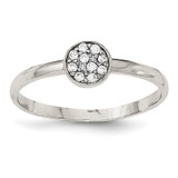 Circle with CZ Ring Sterling Silver Polished MPN: QR5981