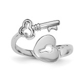 Heart Lock & Key Toe Ring Sterling Silver Rhodium-plated MPN: QR6050