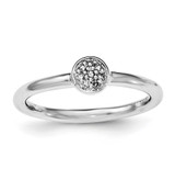 Diamond Ring Sterling Silver Rhodium MPN: QR6423
