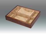 Tizo 10.25 x 8.25 Inch Sectional Wooden Valet Tray - Brown, MPN: NC123BRTY