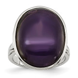 Synthetic Amethyst Ring Stainless Steel, MPN: SR188, UPC: 886774192260 by Chisel Jewelry