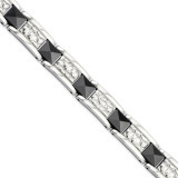 Black-plated & Textured 8.5 Inch Bracelet Stainless Steel, MPN: SRB744, UPC: 886774971421 by Chisel Jewelry