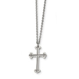Cross Necklace Stainless Steel Polished, MPN: SRN2345-18, UPC: 191101854538 by Chisel Jewelry