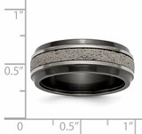 Edward Mirell 8mm Blk Ti Stepped with Gray Crete Insert Band