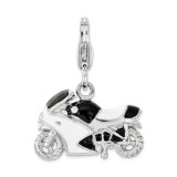 Swarovski 3D Motorcycle Charm Sterling Silver Enameled by Amore La Vita MPN: QCC1199