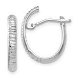 Diamond-cut Hoop Earrings 10k White Gold Polished by Leslie's Jewelry MPN: 10LE418, UPC: 191101169632