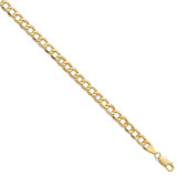 6.5mm Semi-Solid Curb Link Chain 24 Inch 10k Gold by Leslie's Jewelry MPN: 8242-24, UPC: 191101755781
