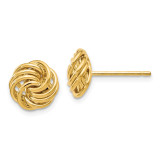 Love Knot Post Earrings 14k Gold Polished by Leslie's Jewelry MPN: LE1024, UPC: 191101076206