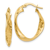 Textured Twisted Hoop Earrings 14k Gold Polished by Leslie's Jewelry MPN: LE1387, UPC: 191101758430
