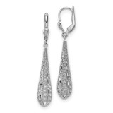 Textured Dangle Leverback Earrings 14k White Gold Polished by Leslie's Jewelry MPN: LE1499, UPC: 191101760389
