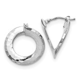 Textured Fancy Hoop Earrings 14k White Gold Polished by Leslie's Jewelry MPN: LE1555, UPC: 191101760198