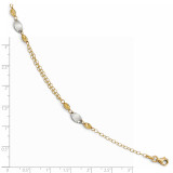 Diamond-cut with 1 inch Extender Anklet 10 Inch 14k Two-tone Gold Polished HB-LF562-10