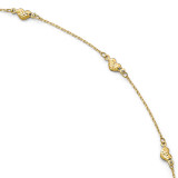 Diamond-cut Heart with 1 inch Extender Anklet 9 Inch 14k Gold Polished by Leslie's Jewelry MPN: LF651-9, UPC: 191101551369