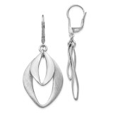 Brushed Dangle Leverback Earrings Sterling Silver Polished by Leslie's Jewelry MPN: QLE569, UPC: 191101553981
