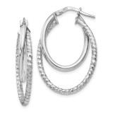 Diamond-cut Oval Hoop Earrings Sterling Silver Polished by Leslie's Jewelry MPN: QLE981, UPC: 191101643767 Diamond-cut Oval Hoop Earrings Sterling Silver Polished by Leslie's Jewelry MPN: QLE981, UPC: 191101643767