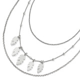 Leaf Multi-Strand with 2 inch Extender Necklace 18 Inch Sterling Silver Polished by Leslie's Jewelry MPN: QLF802-18