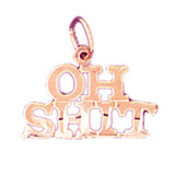 Oh Shit Pendant Necklace Charm Bracelet in Gold or Silver 10640