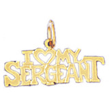 I Love My Sergeant Pendant Necklace Charm Bracelet in Gold or Silver MPN: DZ-10946 UPC: 673681053841