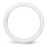 White 4mm Faceted Polished Band Ceramic CER45