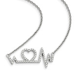 Heart with 2In Ext. Necklace Sterling Silver CZ QMP1429-15.75 UPC: 886774759494