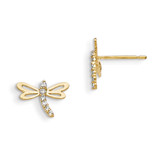 CZ Children'S Dragonfly Post Earrings 14k Gold GK793 UPC: 191101364389