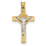 St. Benedict Medal Crucifix Cross Pendant 14k Two-tone Gold K5563 UPC: 886774618807
