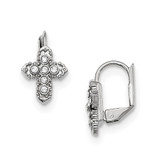 Cross Leverback Earrings Silver-tone Crystal RF466 UPC: 11996022198
