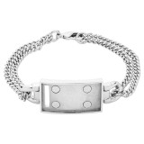 Nikki Lissoni Silver-plated Double-Chain Bracelet of 21cm For Large Magnetic Tags MPN: TB06S21L UPC: TB06S21L_NIK