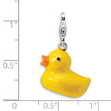 3-D Enameled Duck Charm Sterling Silver QCC177