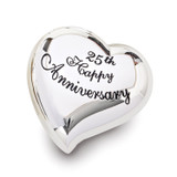 25th Anniversary Heart Keepsake Box Silver-tone Engravable, MPN: GM19113, UPC: 89945575392 25th Anniversary Heart Keepsake Box Silver-tone Engravable, MPN: GM19113, UPC: 89945575392