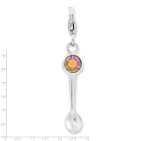 3-D Flower Spoon Charm Sterling Silver QCC786