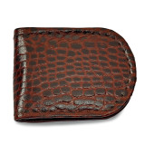 Brown Leather Crocodile Grain Money Clip, MPN: GM20767, UPC: 788089142858