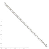 7 Inch 5.3mm Half round Wire Curb Chain Sterling Silver QPE59-7