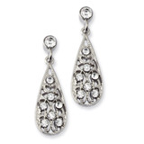 1959 Boutique Jewelry Fashion Crystal Teardrop Post Dangle Earrings Silver-tone BF1266